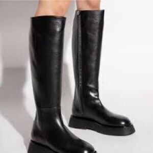 Wandler Black Over the Knee Boots Sleek Leather Design